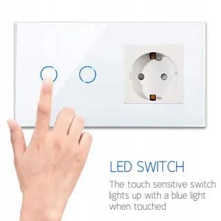 CNBINGO Smart Touchschakelaar Stopcontact Schuko Wit WiFi Alexa — miniatuur 2