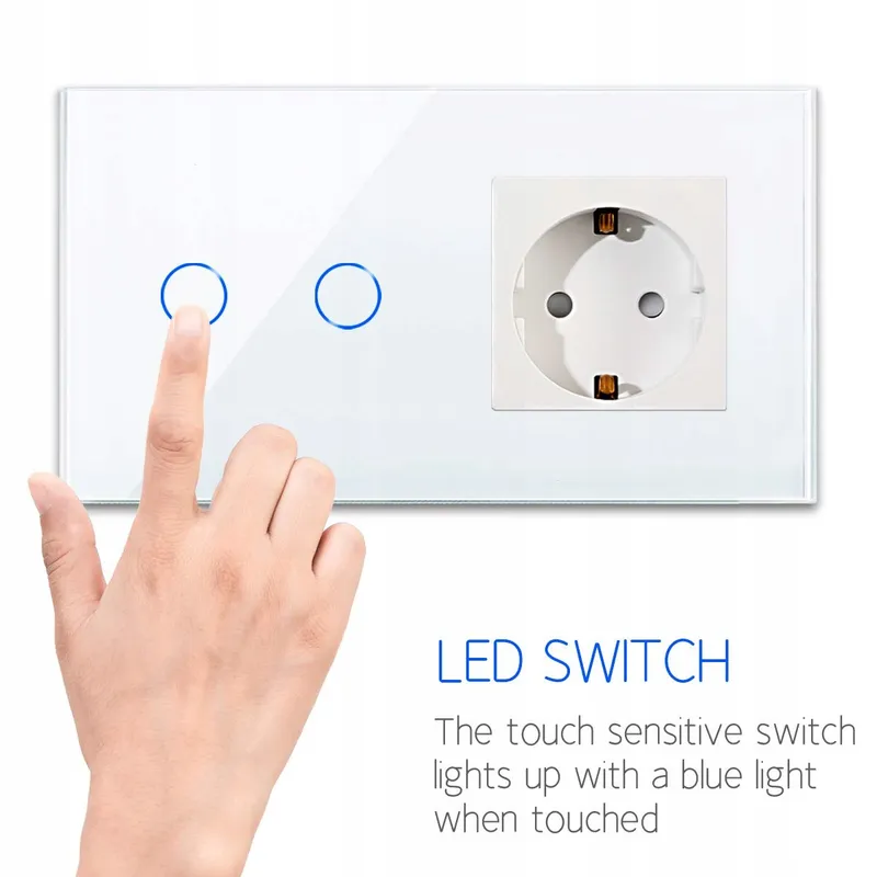 CNBINGO Smart Touchschakelaar Stopcontact Schuko Wit WiFi Alexa — foto 2