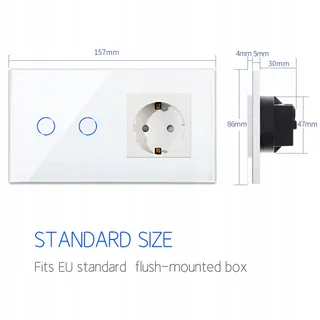 CNBINGO Smart Touchschakelaar Stopcontact Schuko Wit WiFi Alexa — miniatuur 4