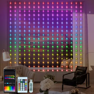 ZAIYW RGB Lichtgordijn 144 LED 24Mx18M App Afstandsbediening — miniatuur 1