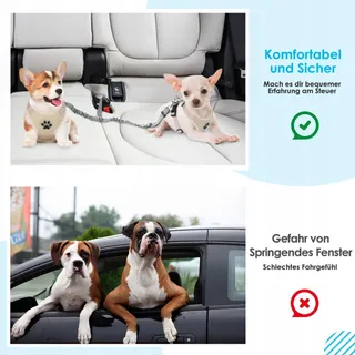 SLOWTON Autogordel Hond Verstelbaar Reflecterend Veilig Grijs — miniatuur 6