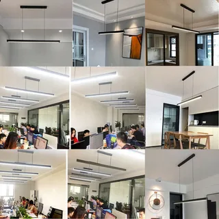 DIMMBARE LED Hanglamp Zwart Afstandsbediening Eetkamer Keuken — miniatuur 6