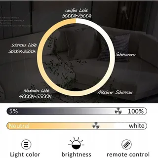 DIMMBARE LED Hanglamp Zwart Afstandsbediening Eetkamer Keuken — miniatuur 5