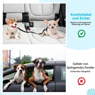 SLOWTON Veiligheidsgordel Hond Verstelbaar Reflecterend V2 — miniatuur 6