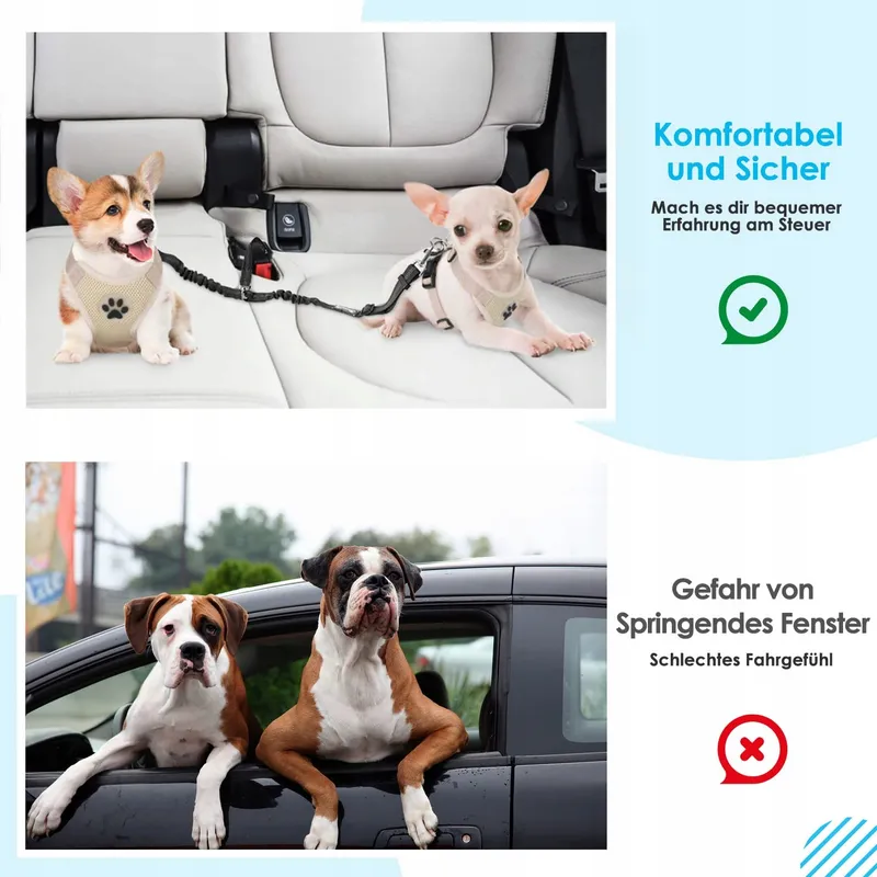 SLOWTON Veiligheidsgordel Hond Verstelbaar Reflecterend V2 — foto 6