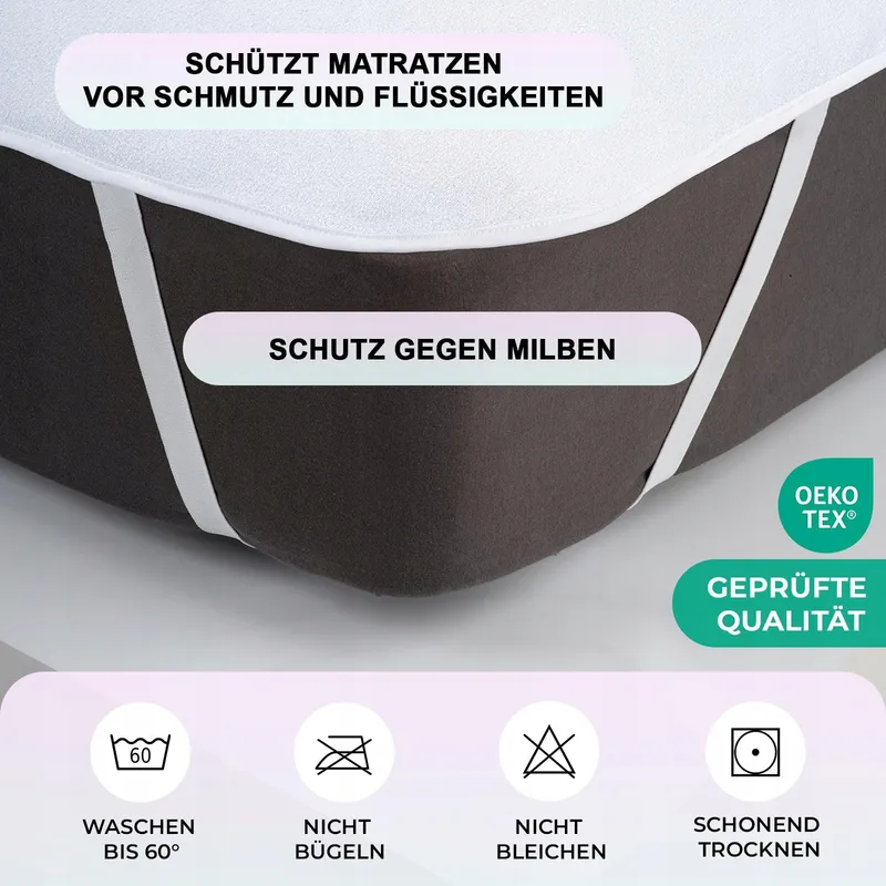 BUYMAX Matrasbeschermer 100x200cm Waterdicht Set 2 Stuks OEKO-TEX — foto 5