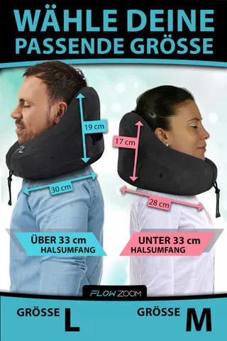 FLOWZOOM AIR Opblaasbaar Reis-Nekkussen Ergonomisch — miniatuur 5