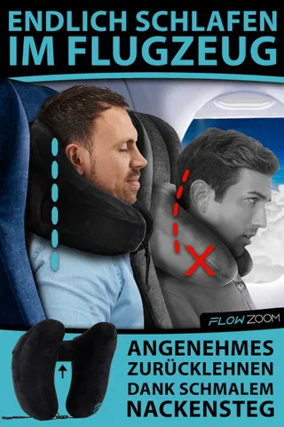 FLOWZOOM AIR Opblaasbaar Reis-Nekkussen Ergonomisch — miniatuur 2