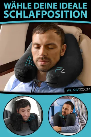 FLOWZOOM AIR Opblaasbaar Reis-Nekkussen Ergonomisch — miniatuur 3