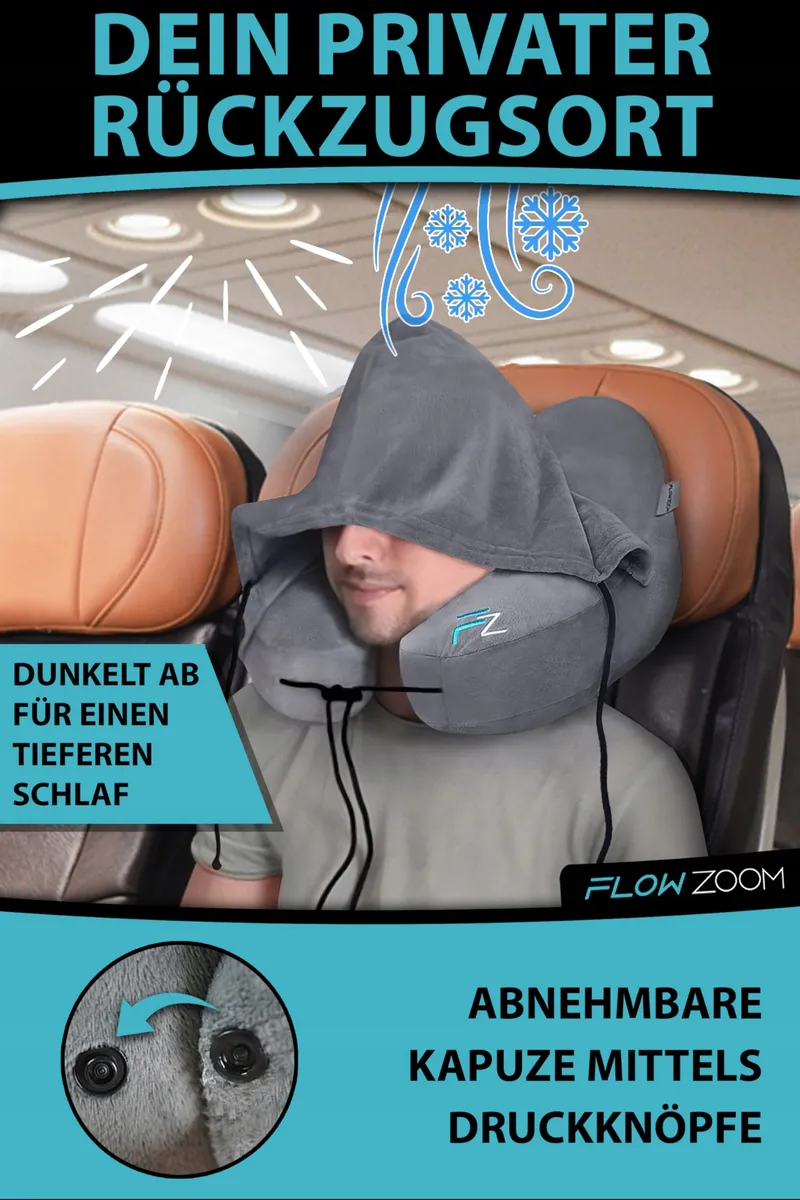 FLOWZOOM AIR Opblaasbaar Reis-Nekkussen Ergonomisch β foto 10