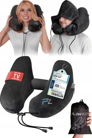 FLOWZOOM AIR Opblaasbaar Reis-Nekkussen Ergonomisch — miniatuur 1