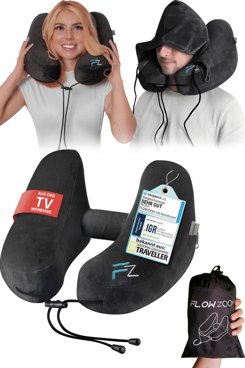 FLOWZOOM AIR Opblaasbaar Reis-Nekkussen Ergonomisch β foto 1