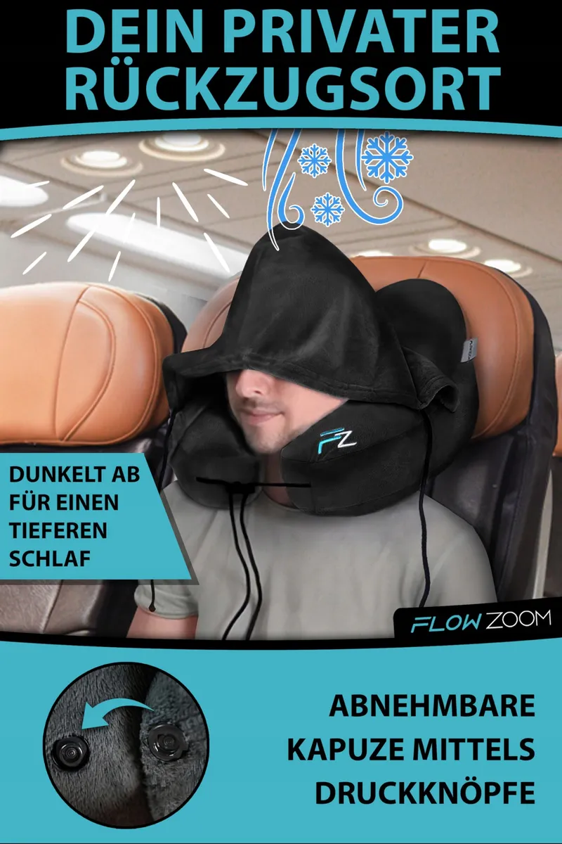 FLOWZOOM AIR Opblaasbaar Reis-Nekkussen Ergonomisch β foto 7