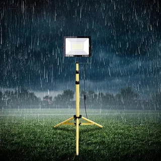RIGIDON 100W LED Bouwlamp Met Statief 10000LM Waterdicht Werkplaats — miniatuur 8