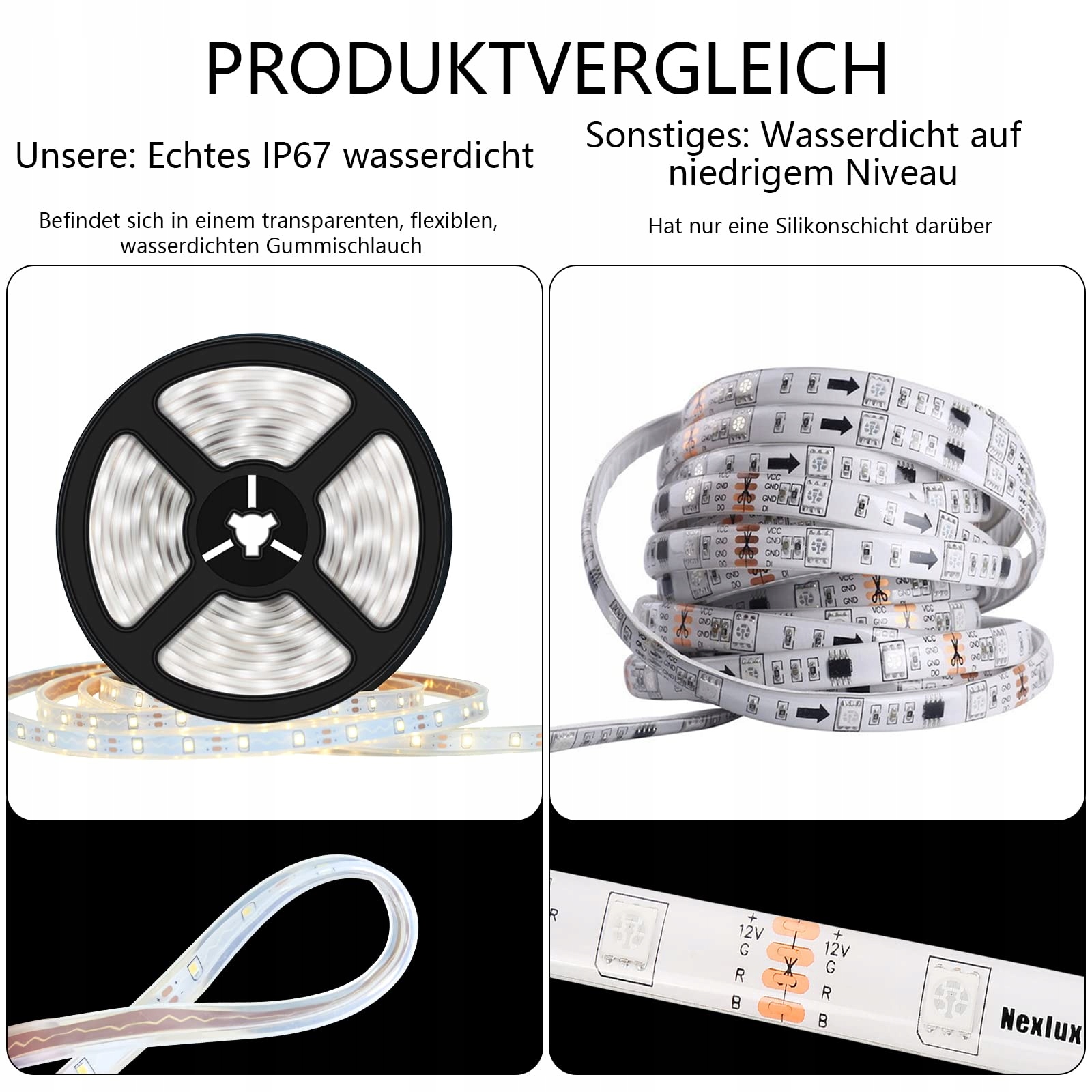 LUMTANG Solar LED Strip 5m 280 LED IP67 Waterdicht Afstandsbediening