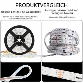 LUMTANG Solar LED Strip 5m 280 LED IP67 Waterdicht Afstandsbediening — miniatuur 1