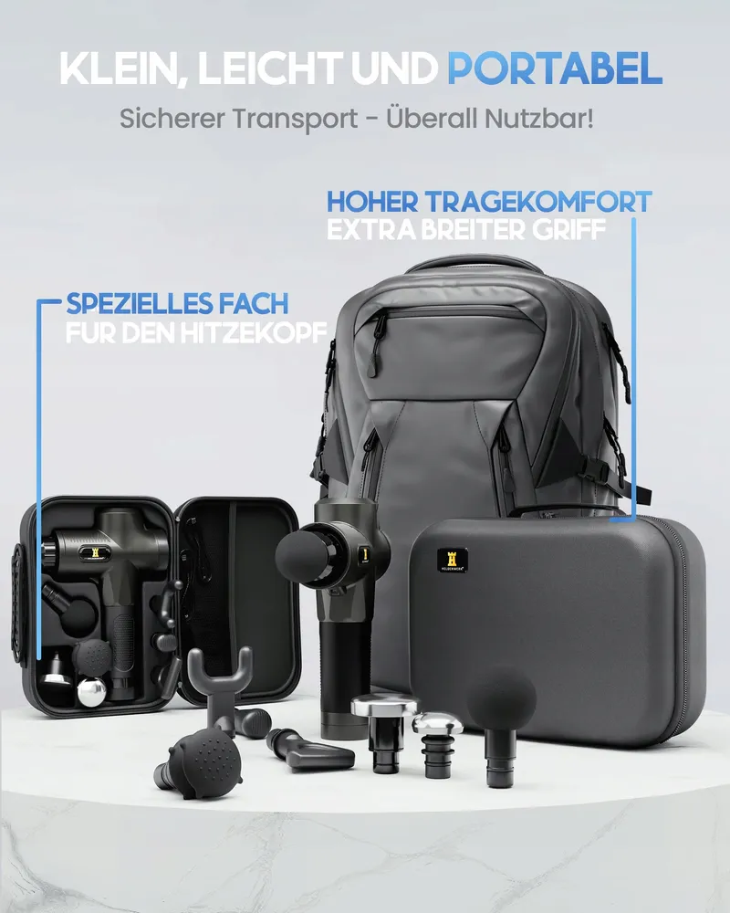 HELDENWERK Massagepistool 7 Koppen 30 Snelheden USB-C Warmtekop — foto 8