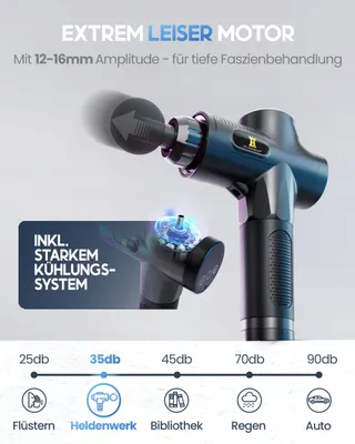 HELDENWERK Massagepistool 7 Koppen 30 Snelheden USB-C Warmtekop — miniatuur 1