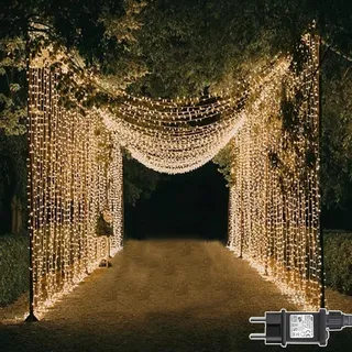 DEKOFUN Lichtgordijn Waterdicht 300 LED 3x3m — miniatuur 1