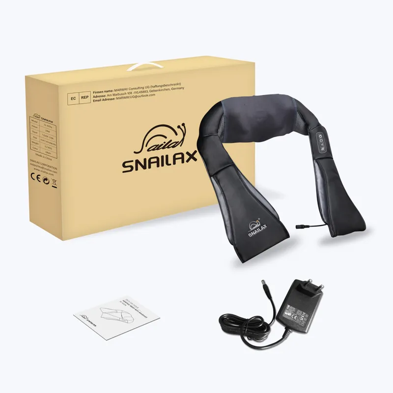 SNAILAX Shiatsu Massageapparaat Nek Rug Met Warmte Elektrisch — foto 8