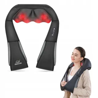 SNAILAX Shiatsu Massageapparaat Nek Rug Met Warmte Elektrisch — miniatuur 1