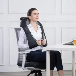 SNAILAX Shiatsu Massageapparaat Nek Rug Met Warmte Elektrisch — miniatuur 4