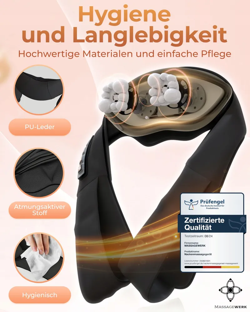 MASSAGEWERK Shiatsu Massageapparaat Rug Nek Met Warmtefunctie — foto 2