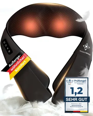MASSAGEWERK Shiatsu Massageapparaat Rug Nek Met Warmtefunctie — miniatuur 9