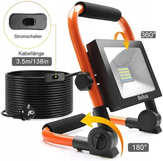 MEIHUA LED Bouwlamp 30W 2600LM IP66 Draagbaar 6500K Werkplaats — miniatuur 4