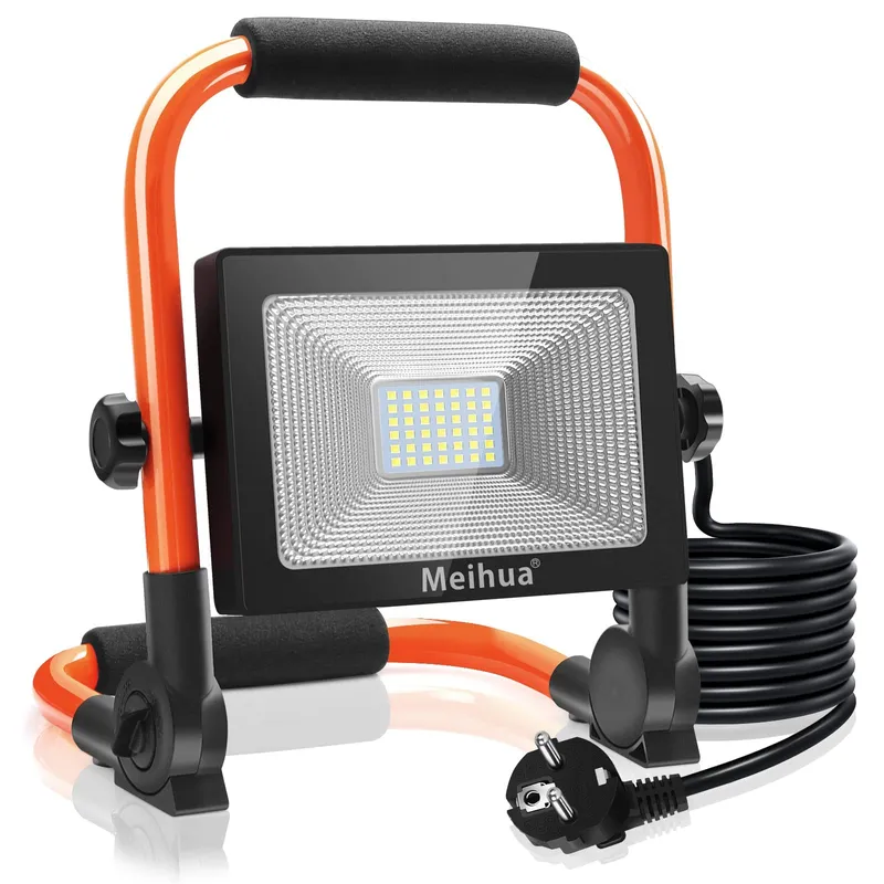 MEIHUA LED Bouwlamp 30W 2600LM IP66 Draagbaar 6500K Werkplaats — foto 1