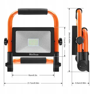 MEIHUA LED Bouwlamp 30W 2600LM IP66 Draagbaar 6500K Werkplaats — miniatuur 8