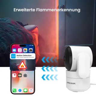 AMOROM Bewakingscamera Binnen 360 1080p Nachtzicht Audio — miniatuur 5