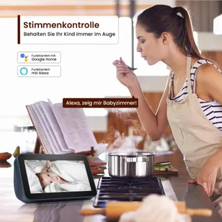 AMOROM Bewakingscamera Binnen 360 1080p Nachtzicht Audio — miniatuur 7