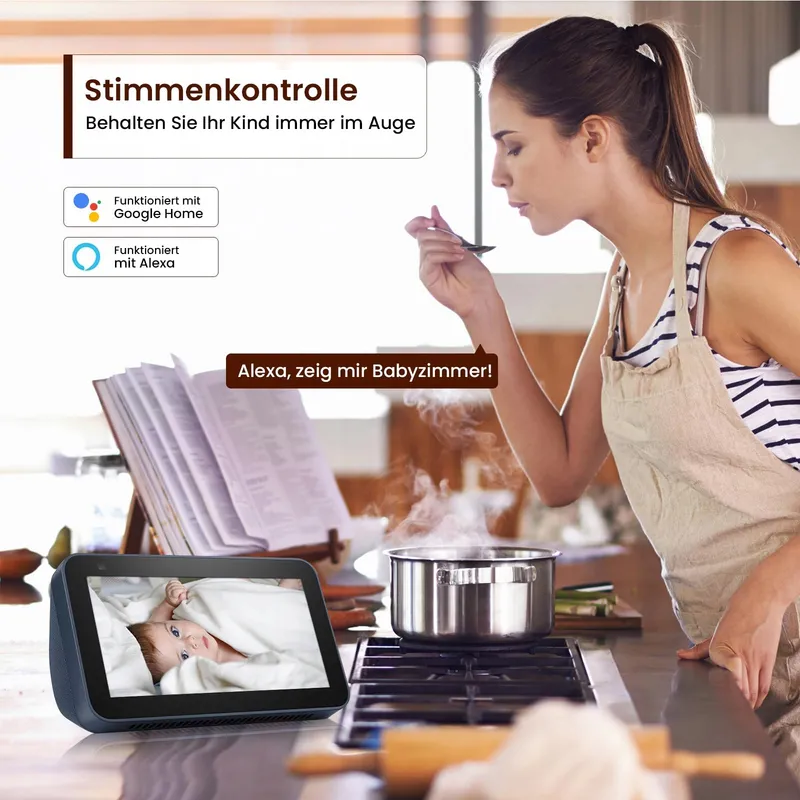 AMOROM Bewakingscamera Binnen 360 1080p Nachtzicht Audio — foto 7