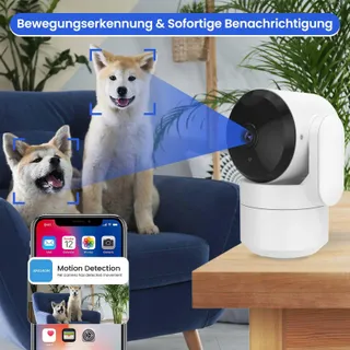 AMOROM Bewakingscamera Binnen 360 1080p Nachtzicht Audio — miniatuur 4