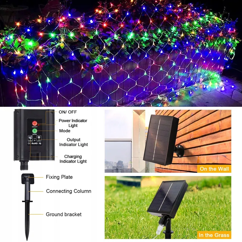 GHONLZIN Solar Lichtnet 1,5M 8 Modi Waterdicht — foto 8
