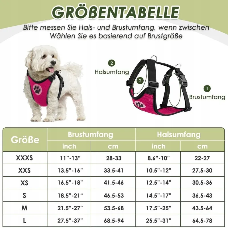 SLOWTON Hondenharnas Met Veiligheidsgordel Voor Auto Roze XS β foto 6