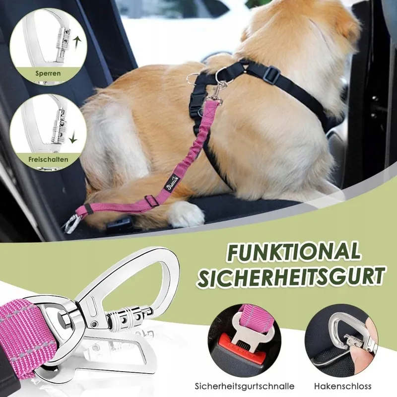 SLOWTON Hondenharnas Met Veiligheidsgordel Voor Auto Roze XS β foto 4