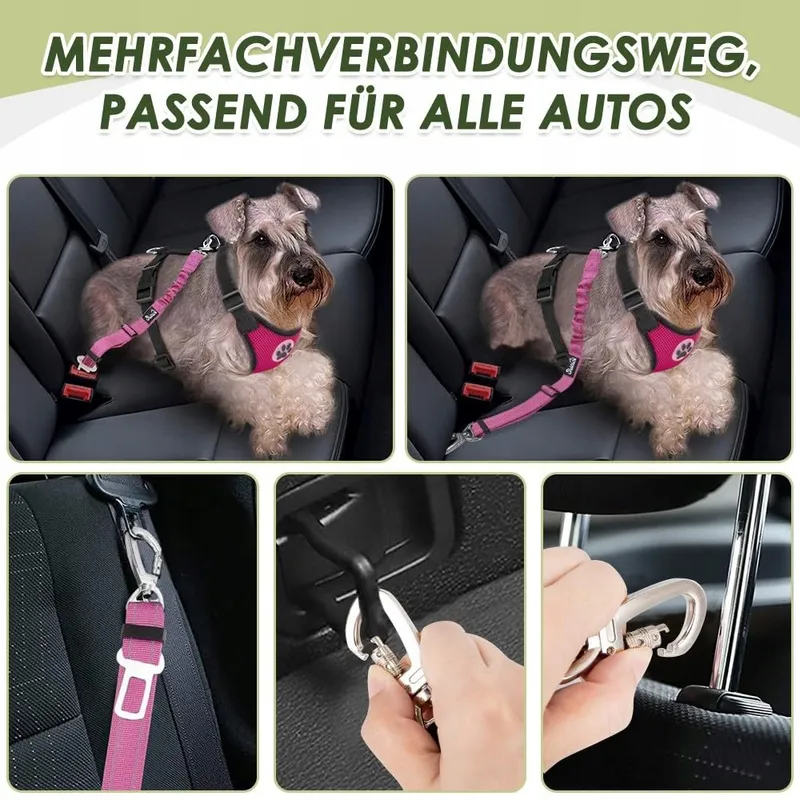 SLOWTON Hondenharnas Met Veiligheidsgordel Voor Auto Roze XS β foto 9