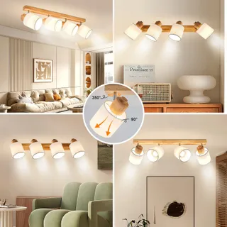 DOUGHELEC Plafondlamp 4-lichts Vintage E14 Voor Woonkamer — miniatuur 6