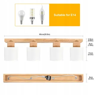 DOUGHELEC Plafondlamp 4-lichts Vintage E14 Voor Woonkamer — miniatuur 7