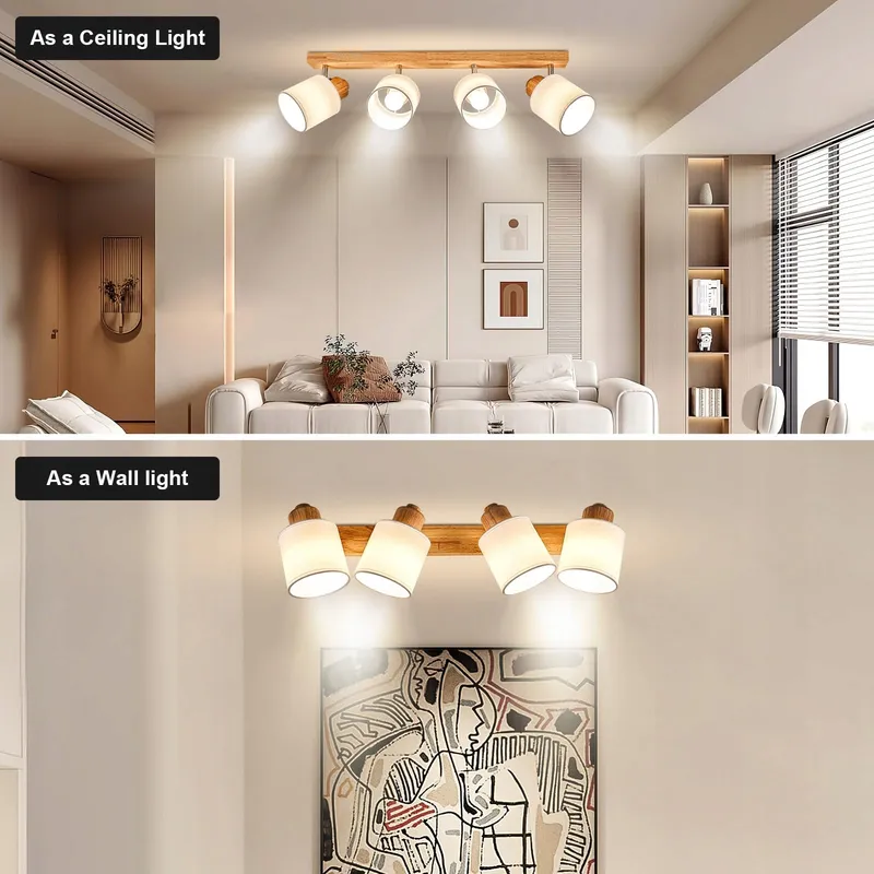 DOUGHELEC Plafondlamp 4-lichts Vintage E14 Voor Woonkamer — foto 5