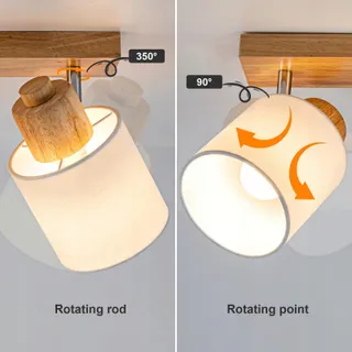 DOUGHELEC Plafondlamp 4-lichts Vintage E14 Voor Woonkamer — miniatuur 4