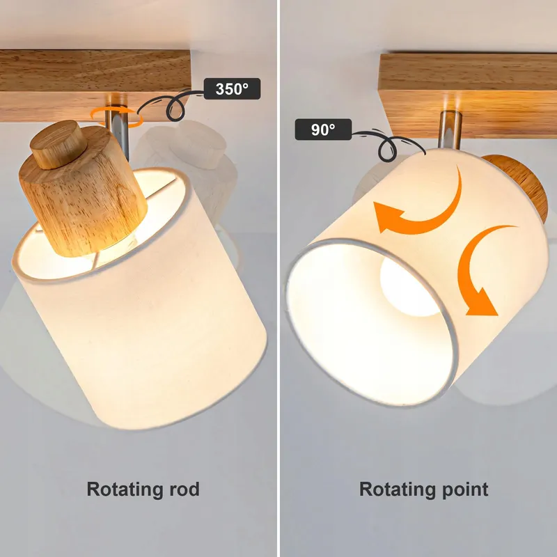 DOUGHELEC Plafondlamp 4-lichts Vintage E14 Voor Woonkamer — foto 4