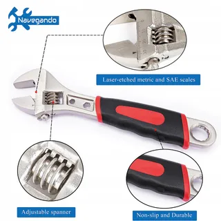 NAVEGANDO Verstelbare Moersleutelset 3-Delig Zachte Grip 150-250mm — miniatuur 2