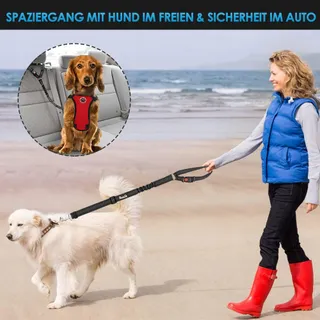 SLOWTON Autogordel Hond Verstelbaar Reflecterend 2 Stuks Zwart — miniatuur 3