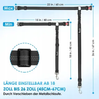 SLOWTON Autogordel Hond Verstelbaar Reflecterend 2 Stuks Zwart — miniatuur 7