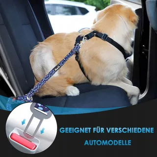 SLOWTON Veiligheidsgordel Hond Verstelbaar Reflecterend Blauw — miniatuur 6