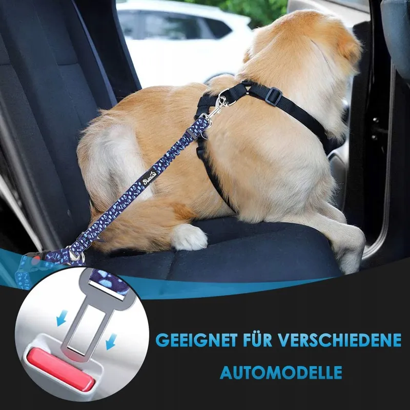 SLOWTON Veiligheidsgordel Hond Verstelbaar Reflecterend Blauw — foto 6