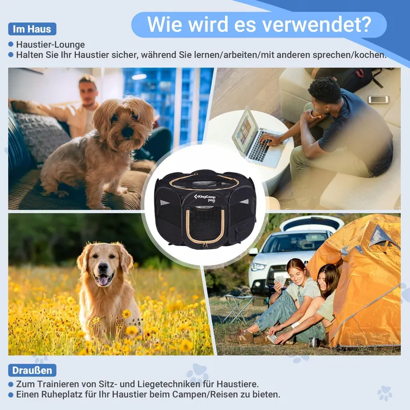 KINGCAMP Draagbare Puppyren voor Honden Katten S — foto 6